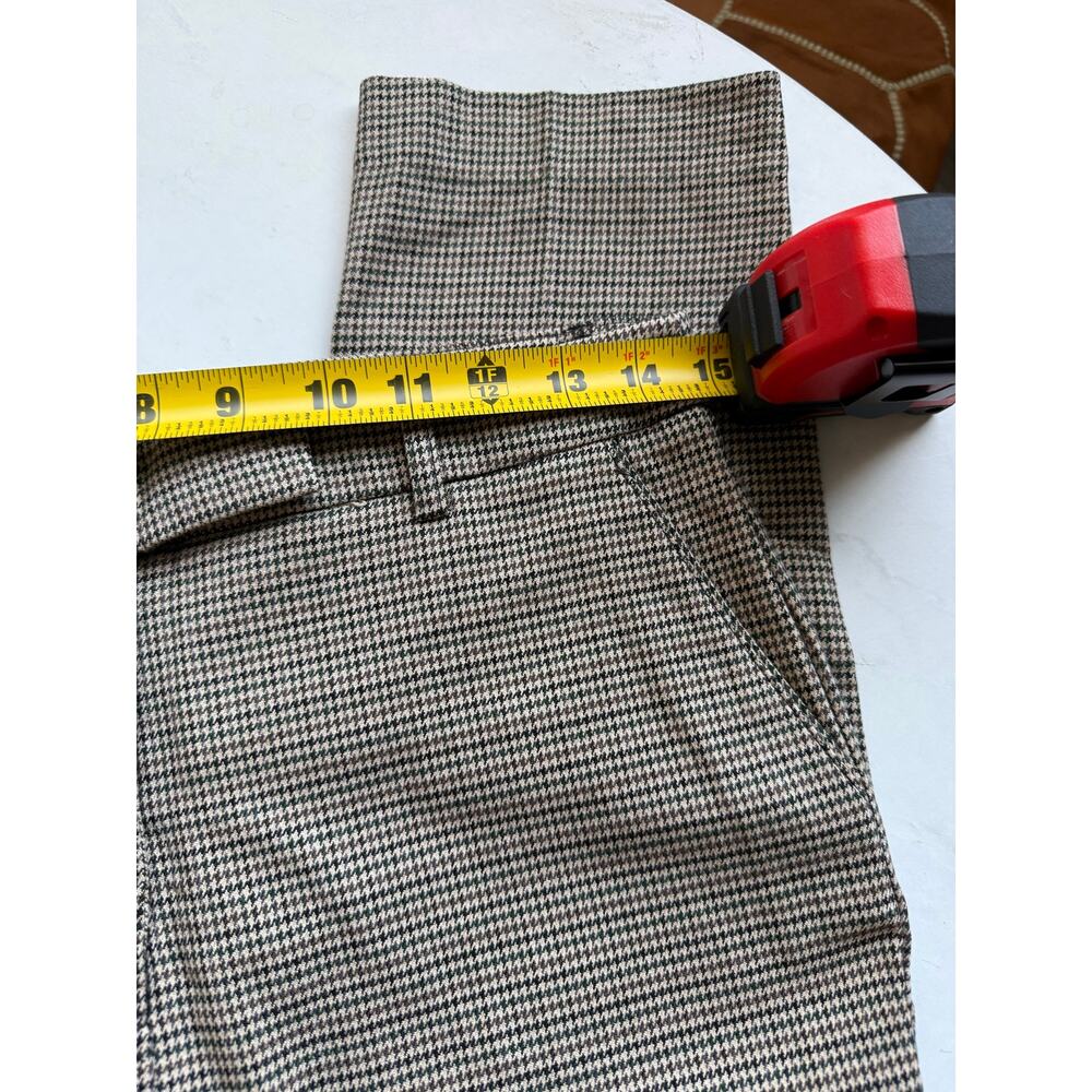 NWT Mango Brown Micro Check Skinny Crop Pants Womens 6 Career Stretch - Picture 9 of 10